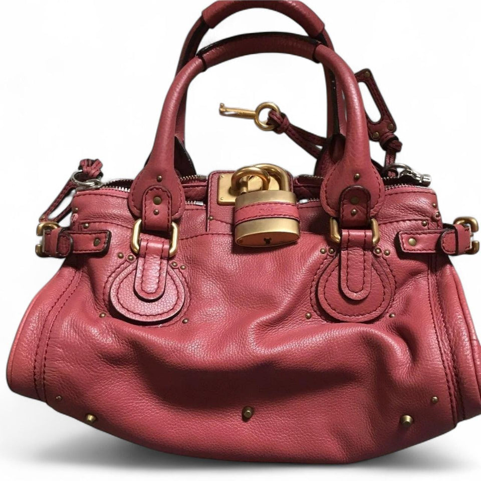 Chloe Paddington handbag mini Boston leather Bordeaux