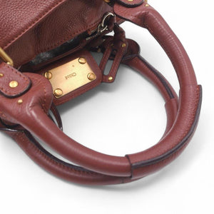 Chloe Paddington handbag mini Boston leather Bordeaux