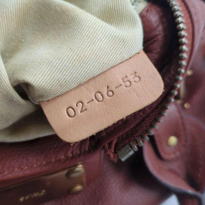 Chloe Paddington handbag mini Boston leather Bordeaux