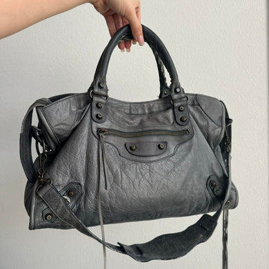 Authentic Balenciaga Classic City Bag – Grey (Medium Size)