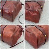 💥 Authentic Miu Miu VITELLO LUX 2way Handbag Shoulder bag Leather Brown Pre-owned 💥
